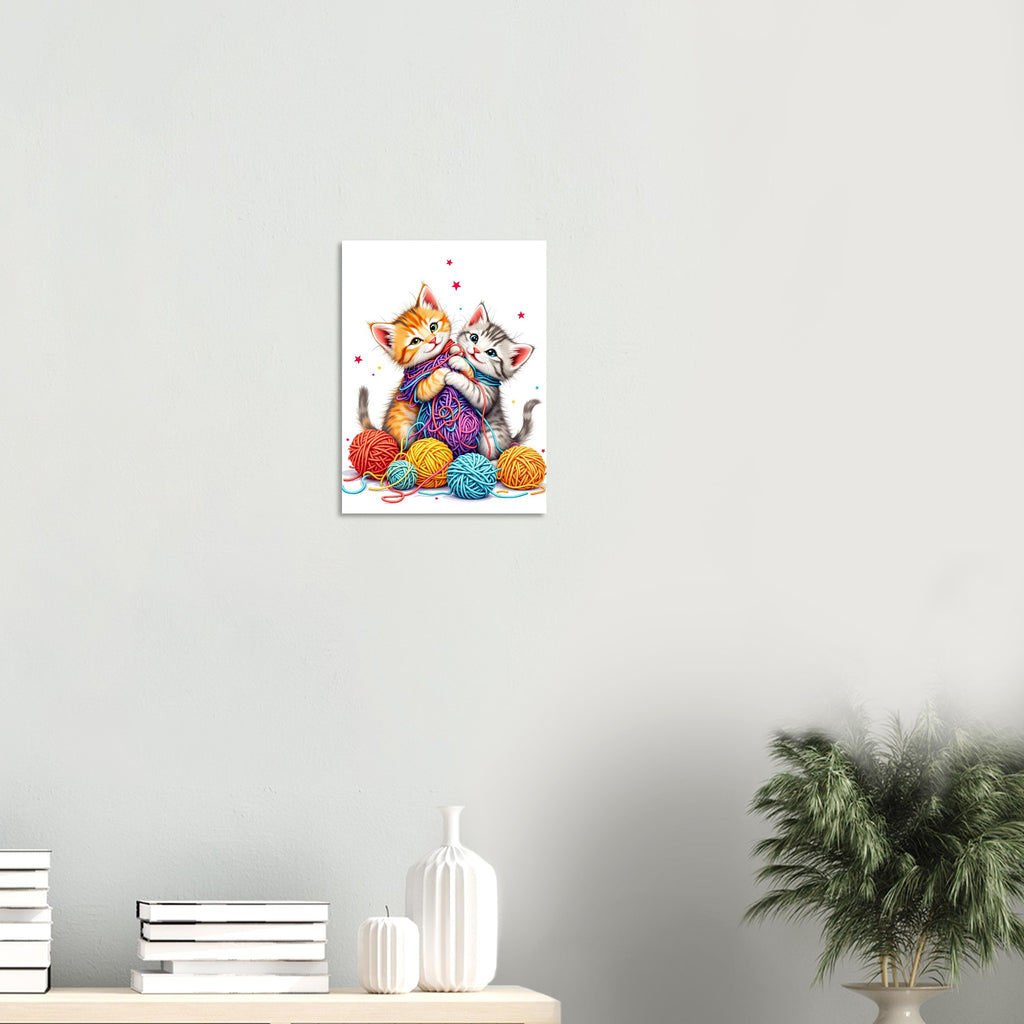 Cats Playing Yarn Art Print Poster Wall Art UK — Art Print | Wild Thread Co