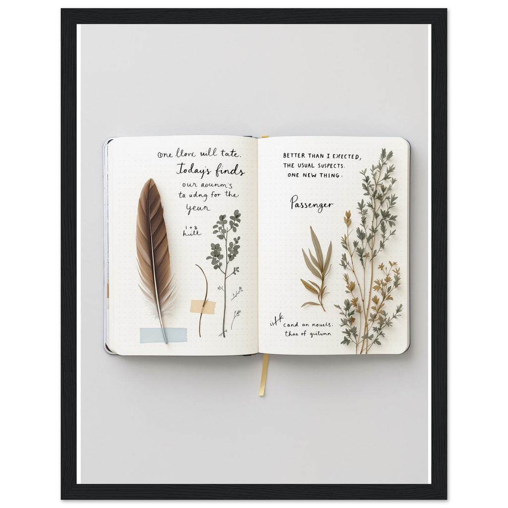 Naturalist Field Journal Sketches Framed Print Wall Art Ready to Hang — Framed Art Print | Wild Thread Co UK