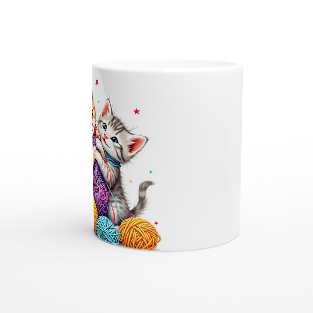 Cats Playing Yarn Mug — detail view | Wild Thread Co