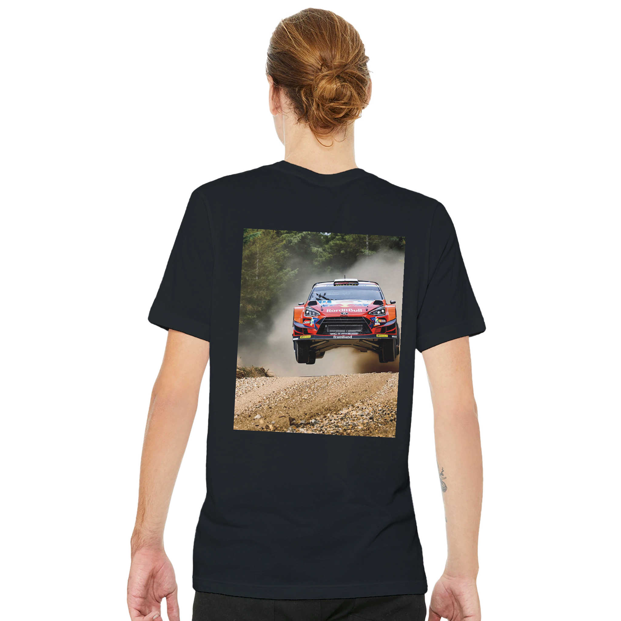 Rally Car Finland Jump T-Shirt Unisex Cotton Tee UK T-Shirt — detail view | Wild Thread Co