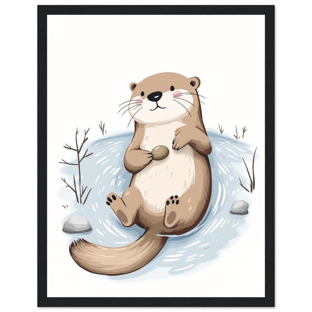 Otter Playing Framed Print Wall Art Ready to Hang UK — Framed Art Print | Wild Thread Co UK