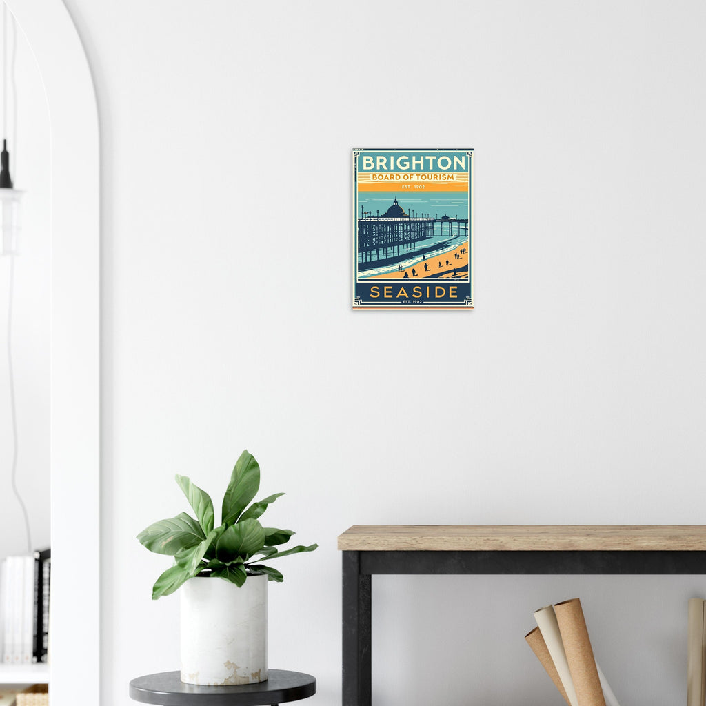 Brighton Vintage Travel Poster Art Print — detail view | Wild Thread Co
