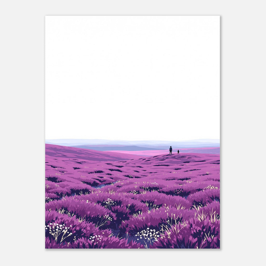 Purple Heather Moor August A1 Art Print Art Print — detail view | Wild Thread Co