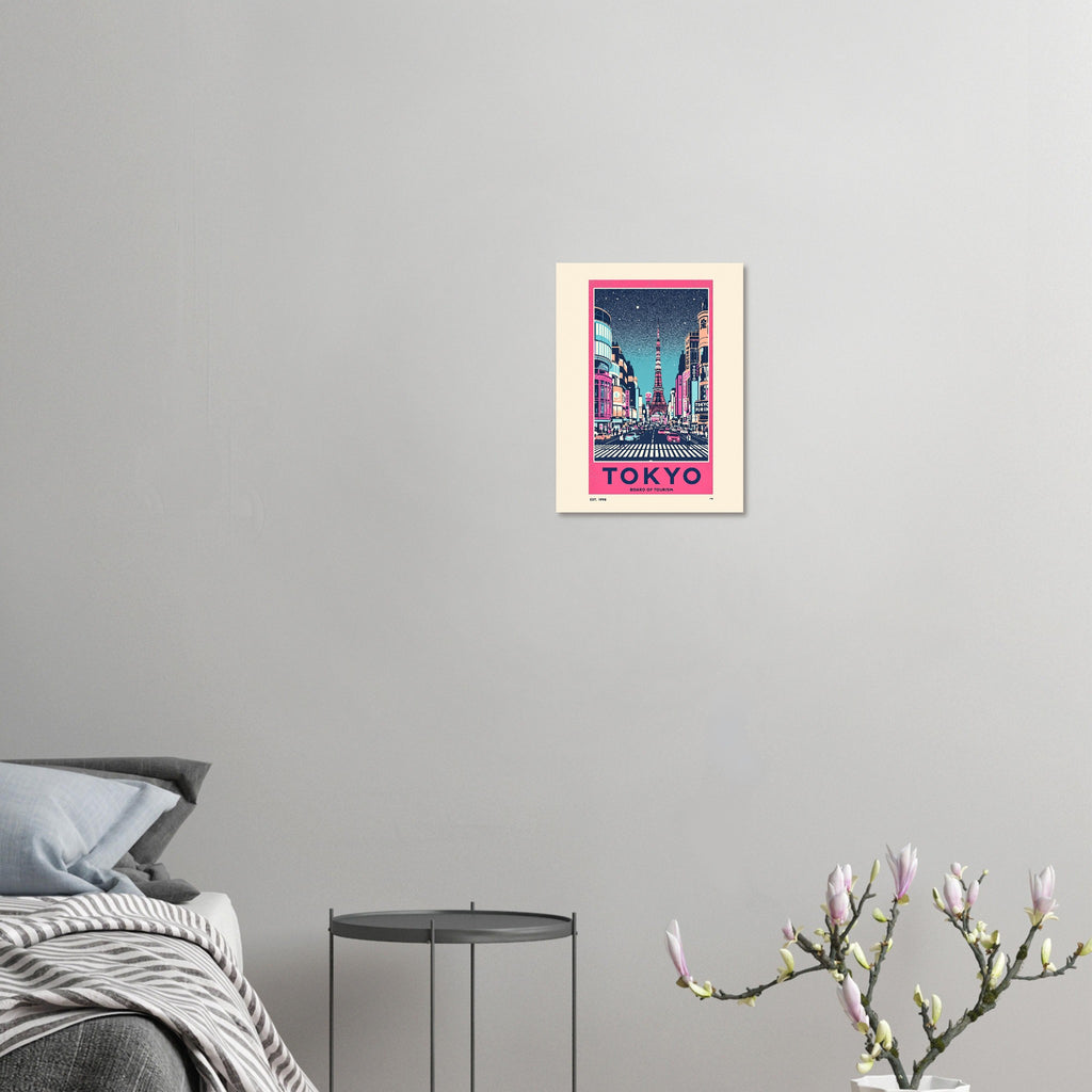 Tokyo Vintage Travel Poster Art Print — detail view | Wild Thread Co