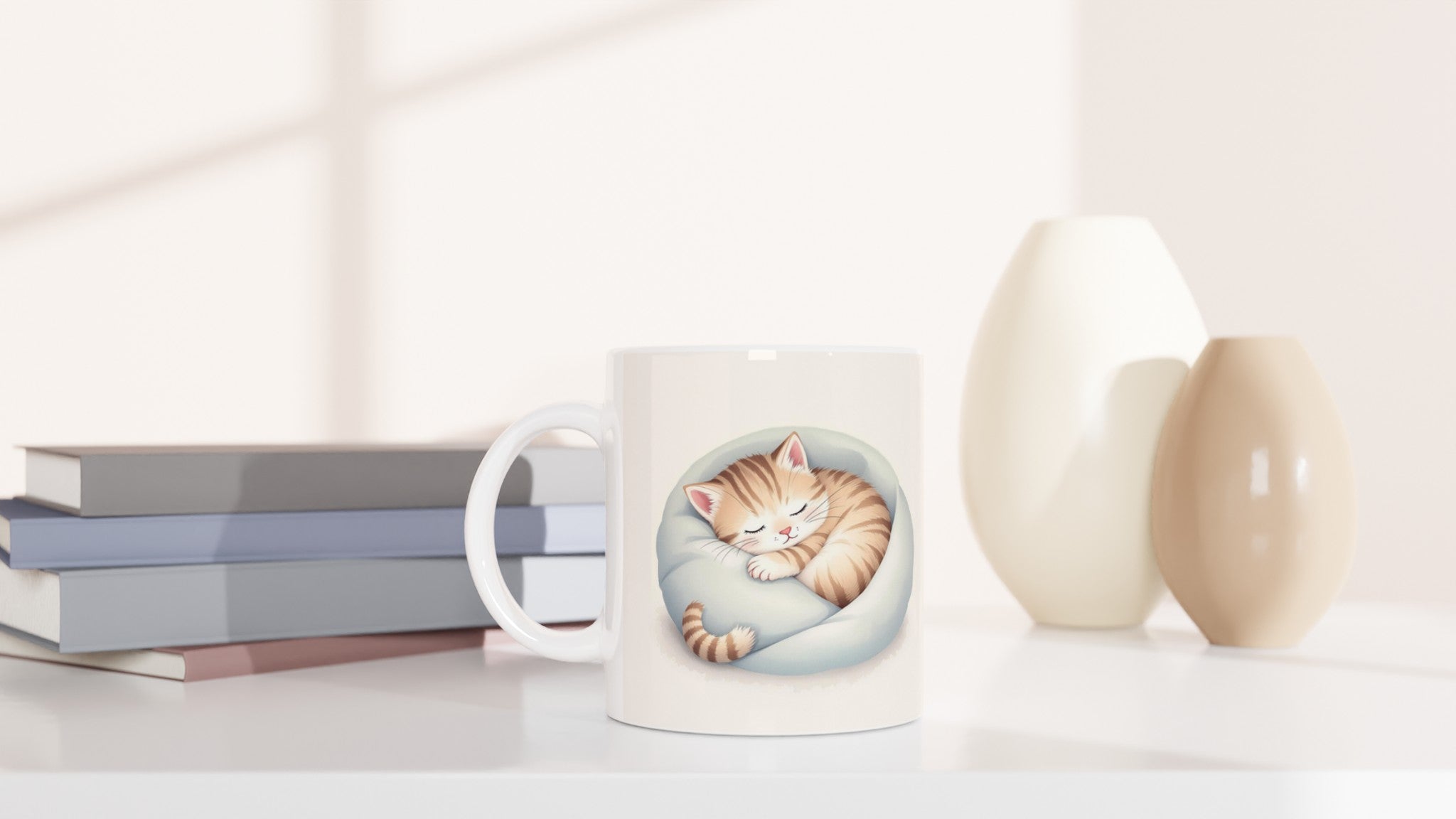 Sleeping Kitten Mug — detail view | Wild Thread Co