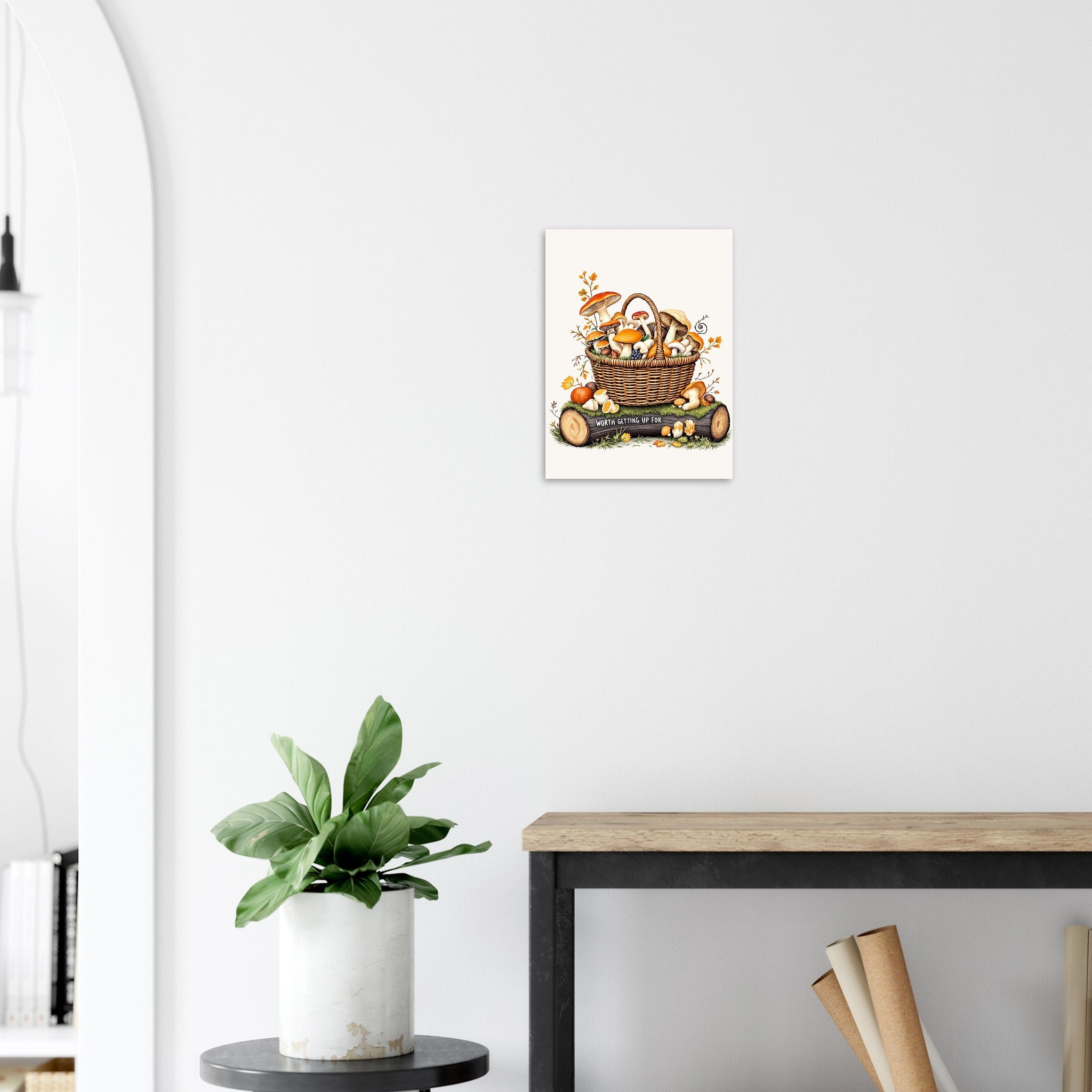 Foraged Mushroom Basket Art Art Print Art Print — detail view | Wild Thread Co