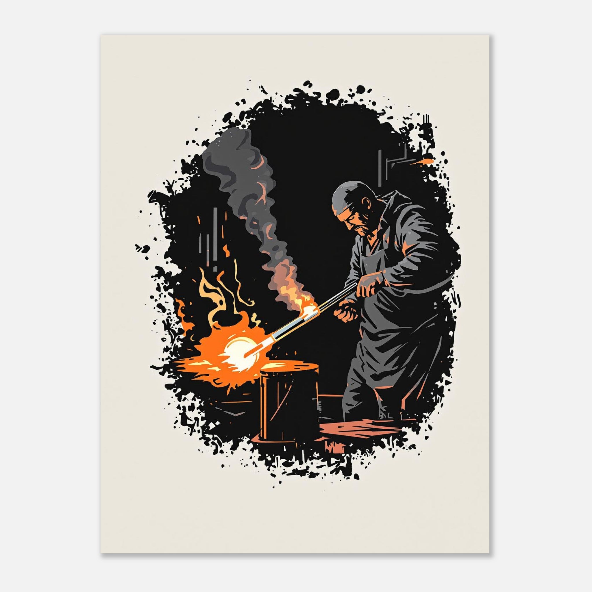 Glass Blower Art A1 Art Print Poster Wall Art UK — Art Print | Wild Thread Co