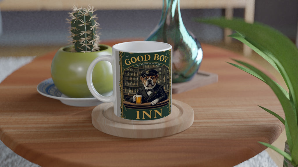 Pub Sign Good Boy Inn Mug — detail view | Wild Thread Co