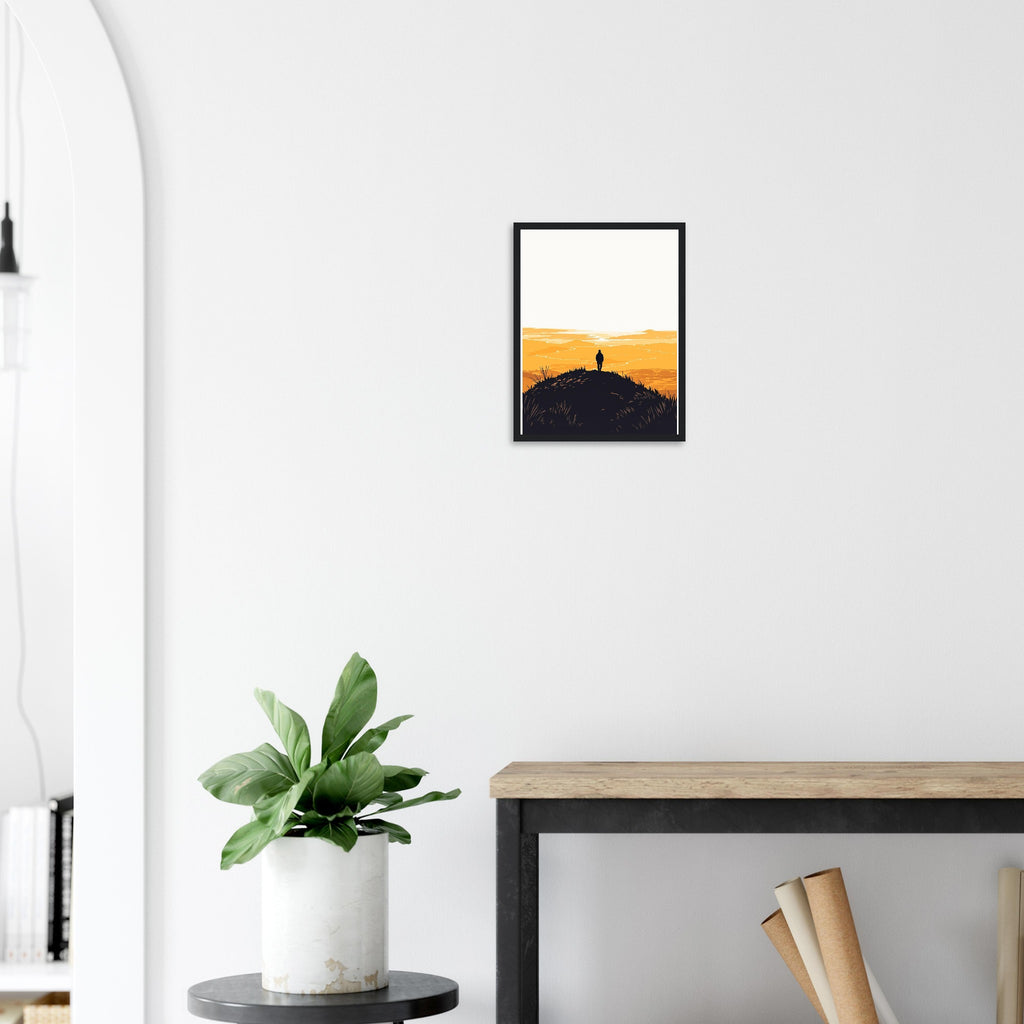 Golden Hour Hilltop Long Shadow Print Material — detail view | Wild Thread Co