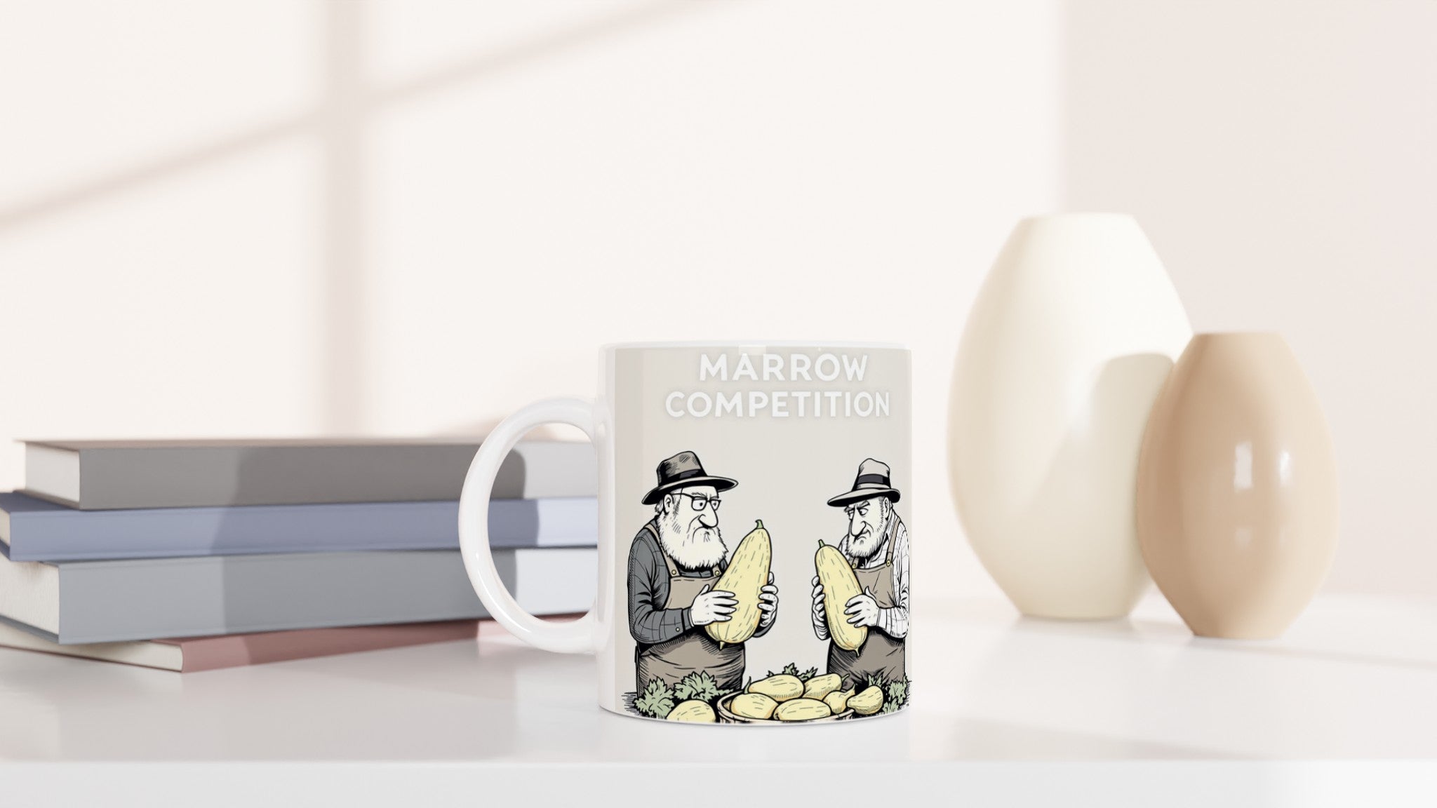 Allotment Marrow Competition Serious Mug — detail view | Wild Thread Co
