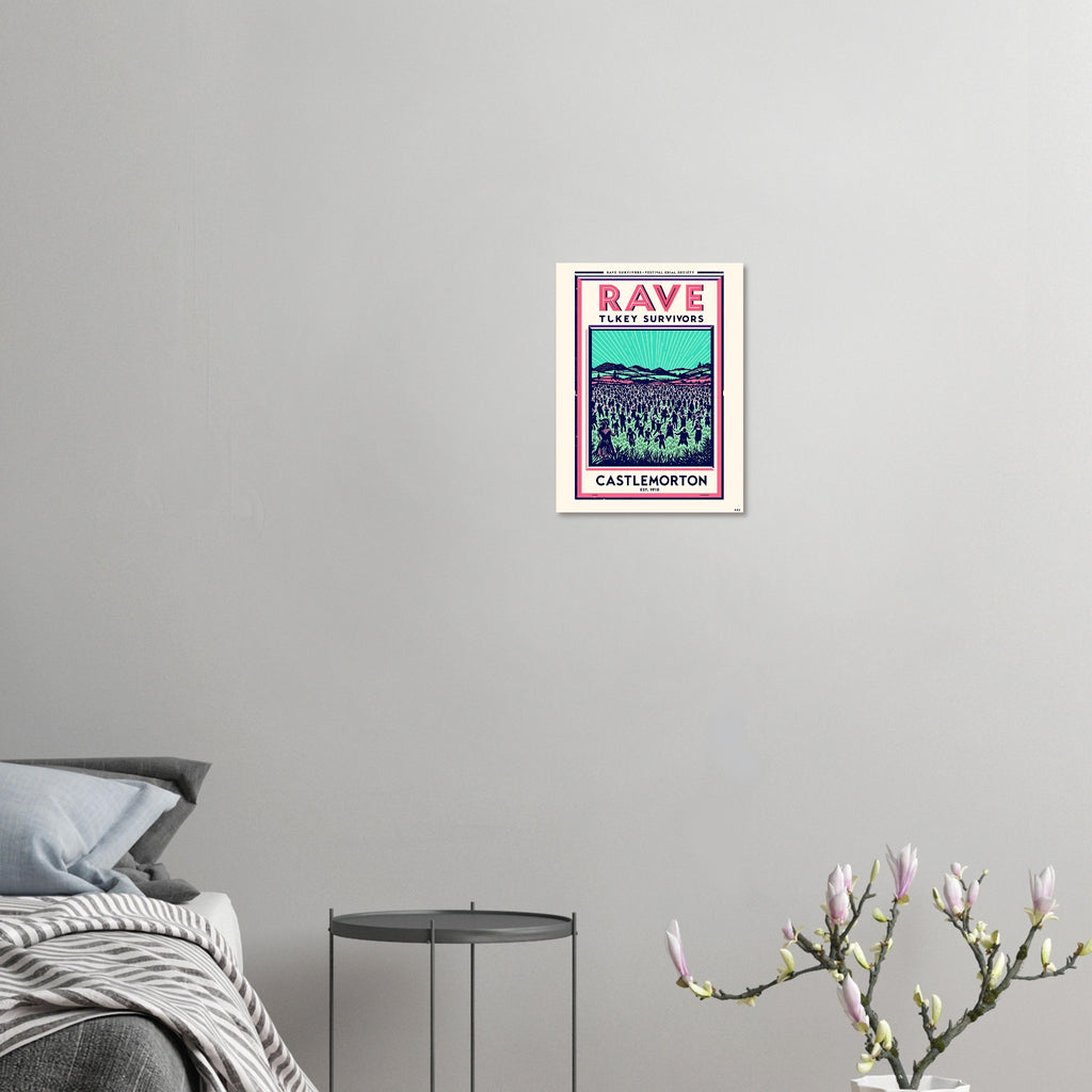 Rave Survivors Vintage Travel Poster Art Print — detail view | Wild Thread Co