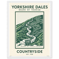 Yorkshire Dales Vintage Travel Poster Framed Art Print — detail view | Wild Thread Co
