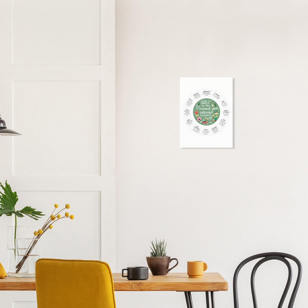 Allotment Calendar A1 Gardening Gift UK Vegetable Grower Art Print Poster Wall A — Art Print | Wild Thread Co