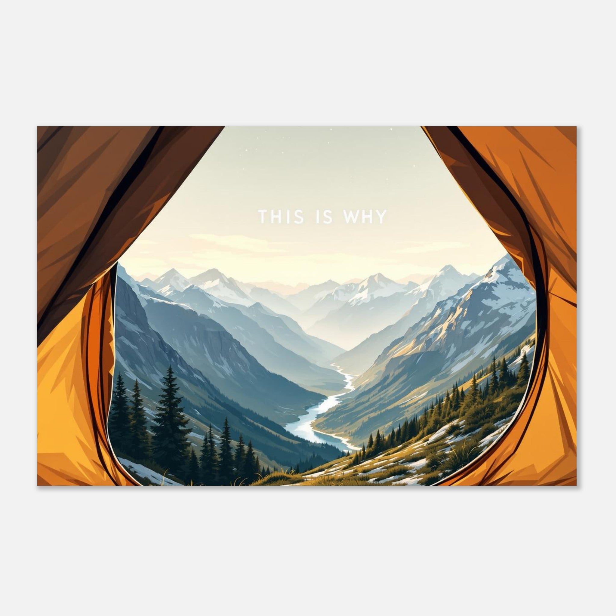 Tent Doorway Mountain Morning Print Material — detail view | Wild Thread Co