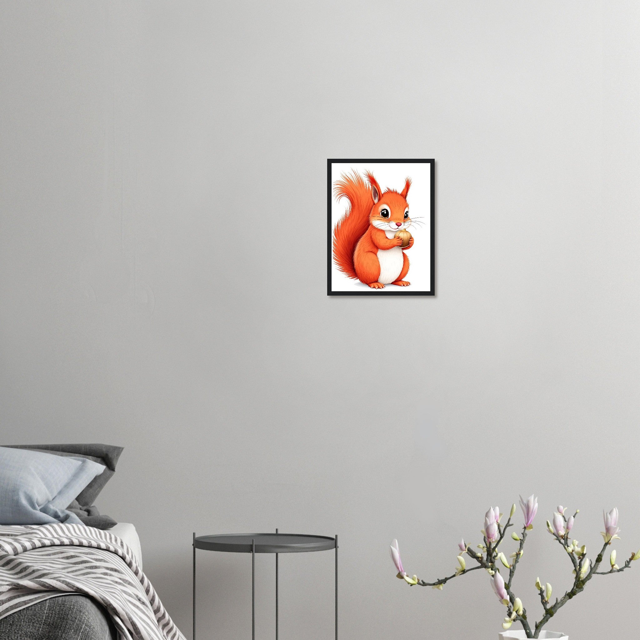 Red Squirrel Framed Print Wall Art Ready to Hang UK Framed Art Print — detail view | Wild Thread Co