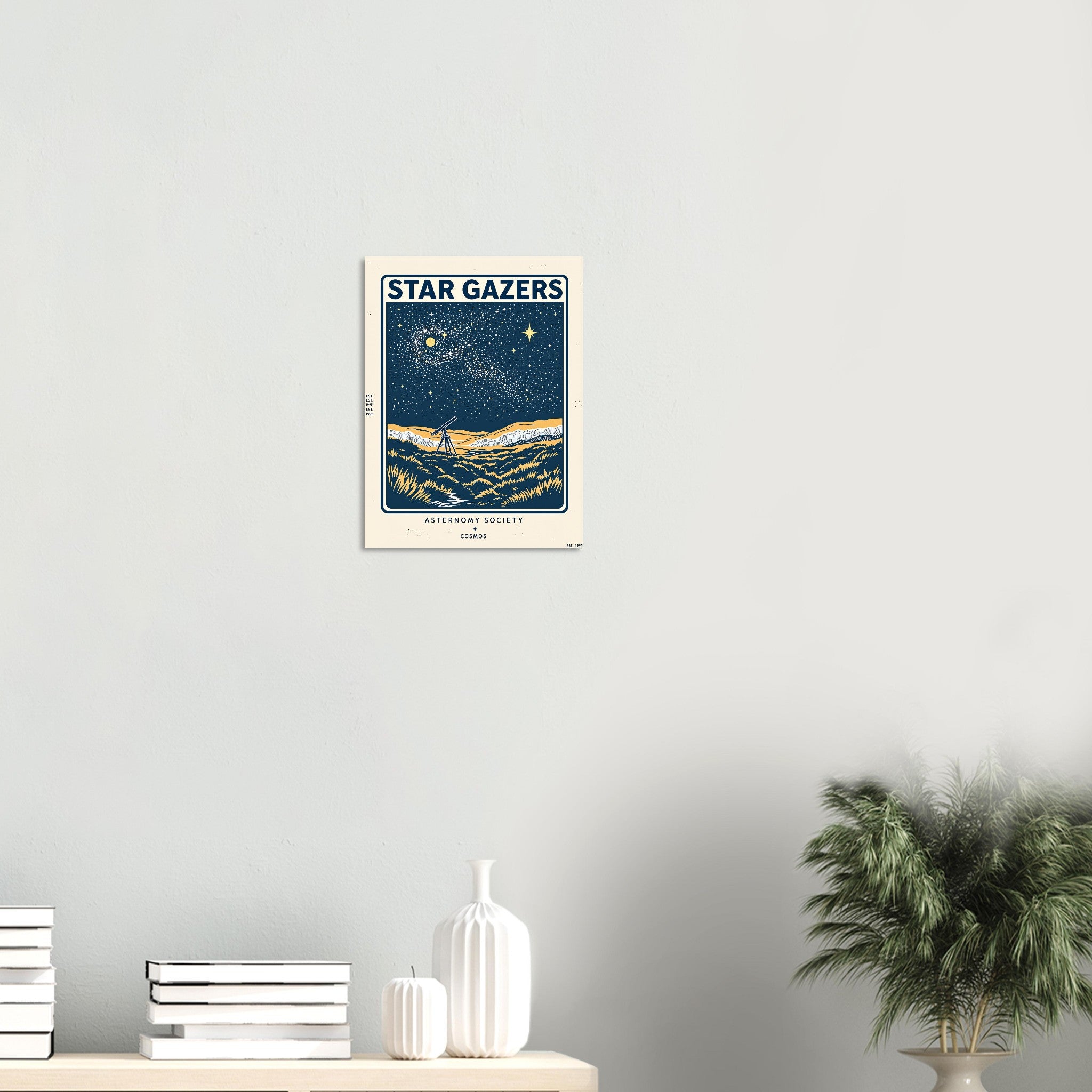 Star Gazers Vintage Travel Poster Art Print — detail view | Wild Thread Co