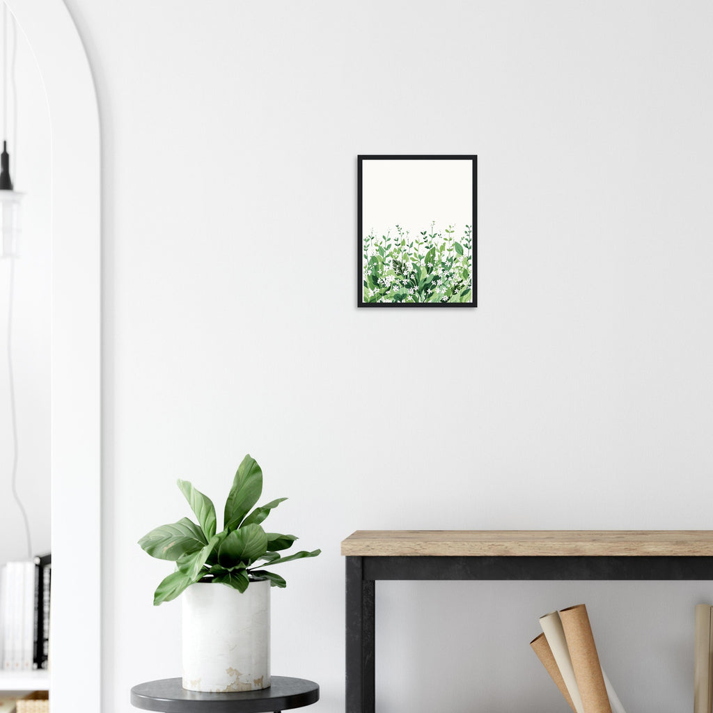 Wild Garlic Spring Woodland Framed Print Wall Art Ready to Hang UK UK Gift Framed Art Print — detail view | Wild Thread Co