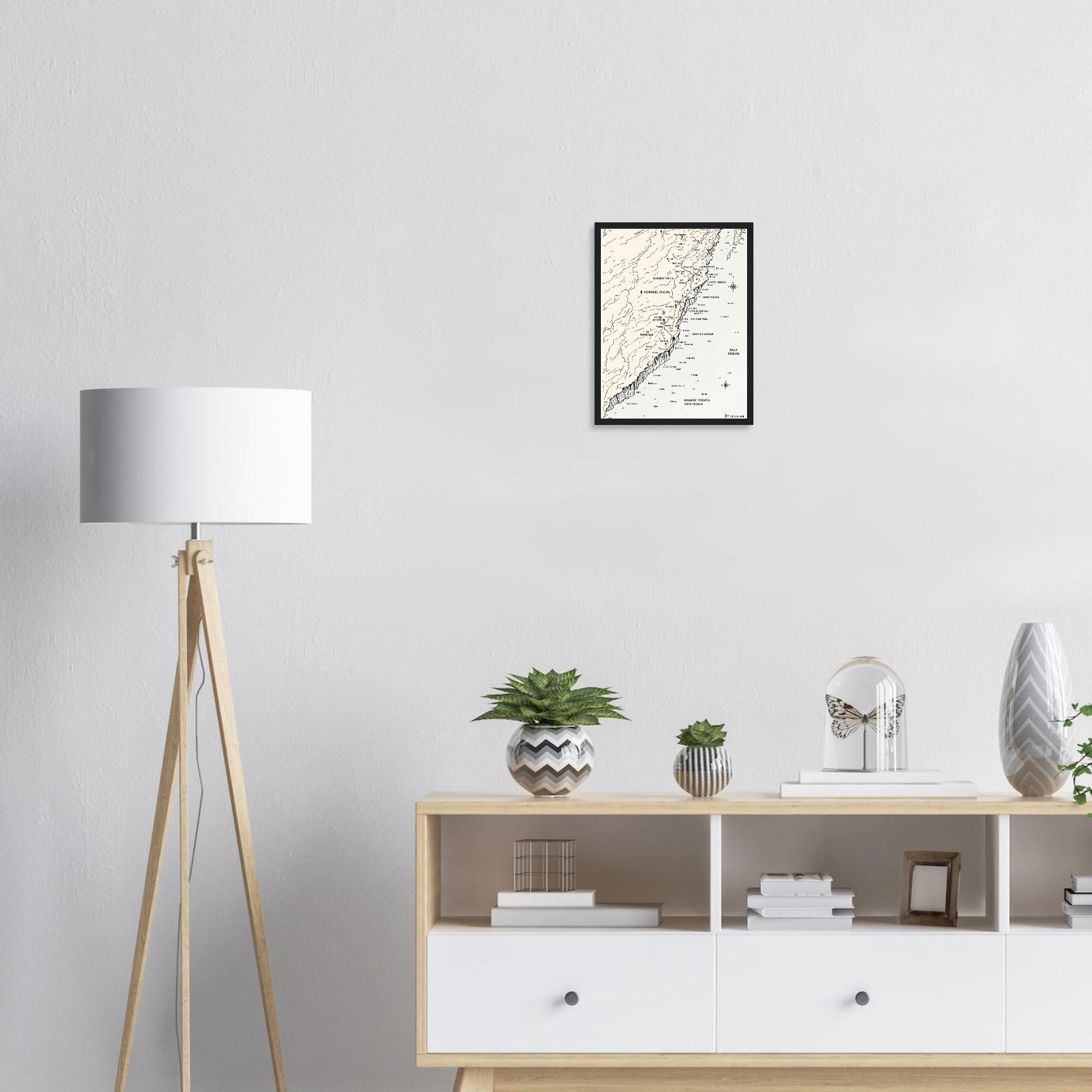 Gorpcore Coastal Walking Framed Print Wall Art Ready to Hang UK Framed Art Print — detail view | Wild Thread Co