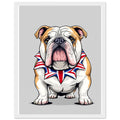 Bulldog Art Framed Print Wall Art Ready to Hang UK Framed Art Print — detail view | Wild Thread Co