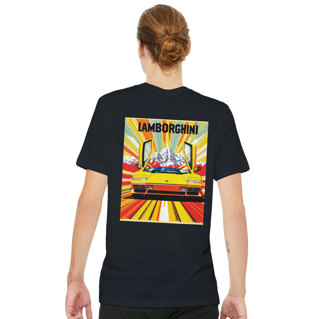 Lamborghini Countach Lp400 Yellow T-Shirt — detail view | Wild Thread Co