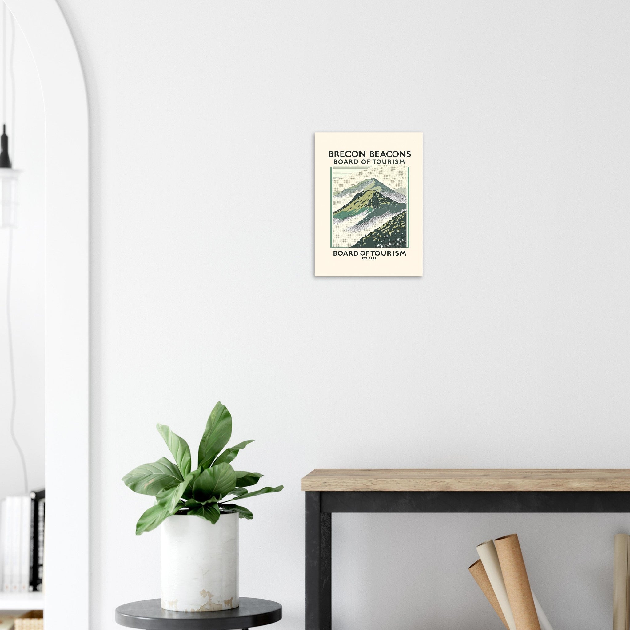 Brecon Beacons Vintage Travel Poster Art Print — detail view | Wild Thread Co