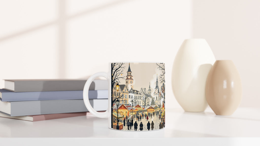 Victorian Christmas Market Mug — detail view | Wild Thread Co