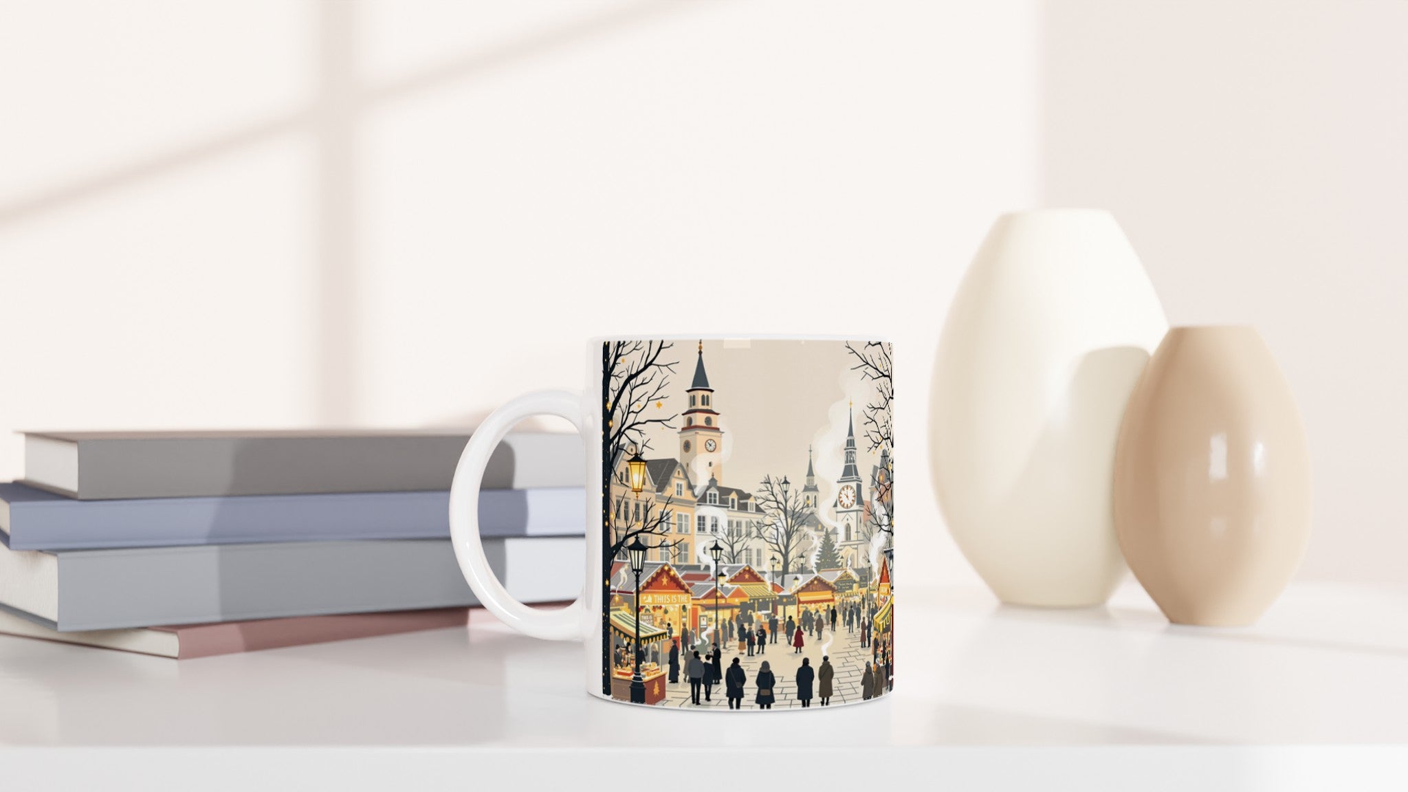 Victorian Christmas Market Mug — detail view | Wild Thread Co