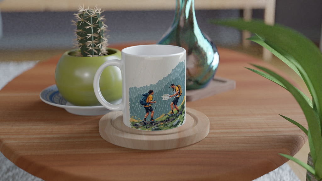 Mountain Marathon Rain Map Check Mug — detail view | Wild Thread Co