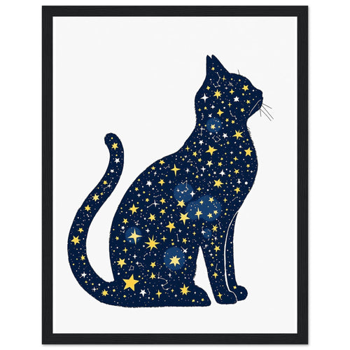 Cat Constellation Art Framed Print Wall Art Ready to Hang UK — Framed Art Print | Wild Thread Co UK