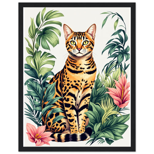Bengal Cat Jungle Art Framed Print Wall Art Ready to Hang UK — Framed Art Print | Wild Thread Co UK