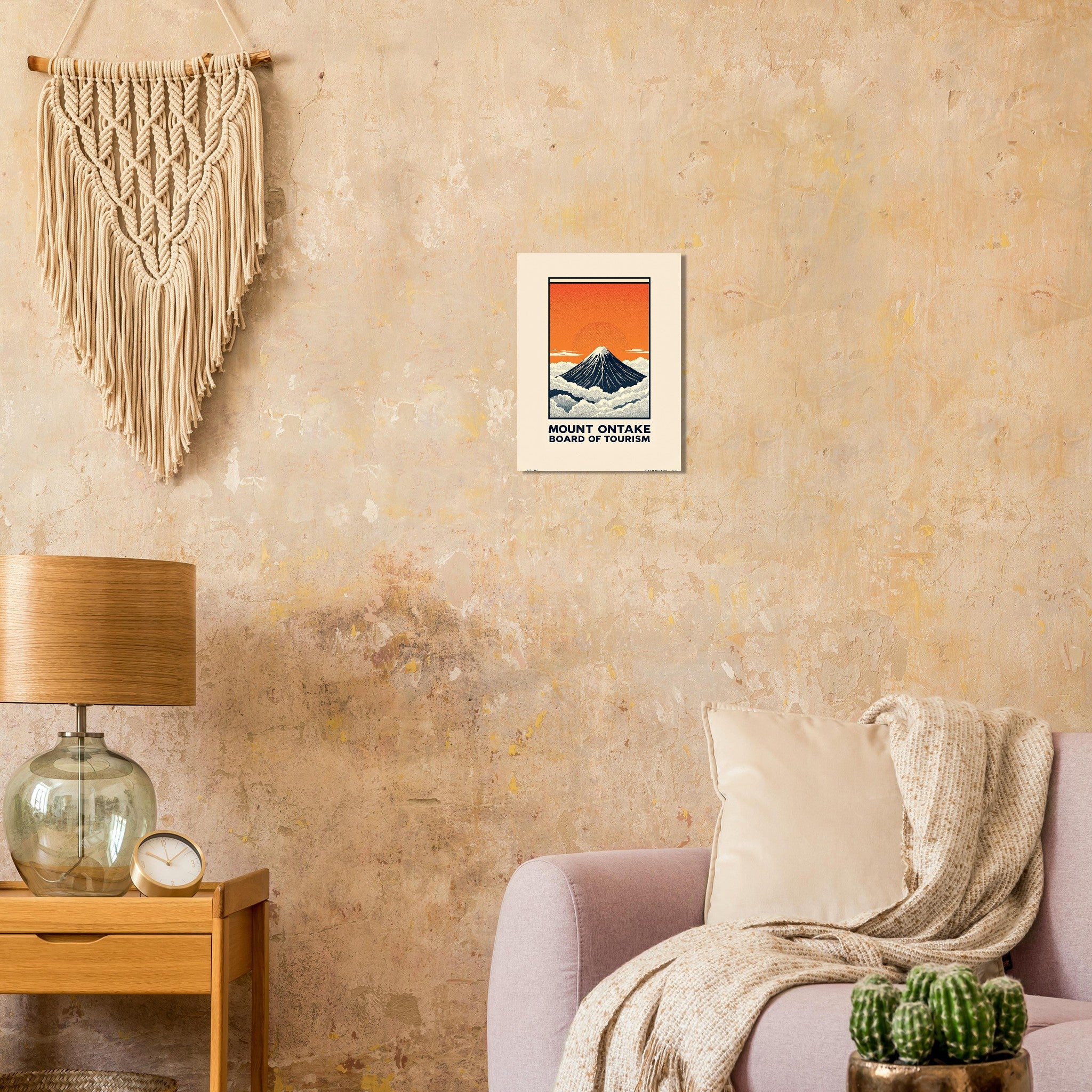 Mount Ontake Vintage Travel Poster Art Print — detail view | Wild Thread Co