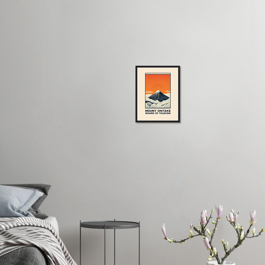 Mount Ontake Vintage Travel Poster Framed Art Print — detail view | Wild Thread Co