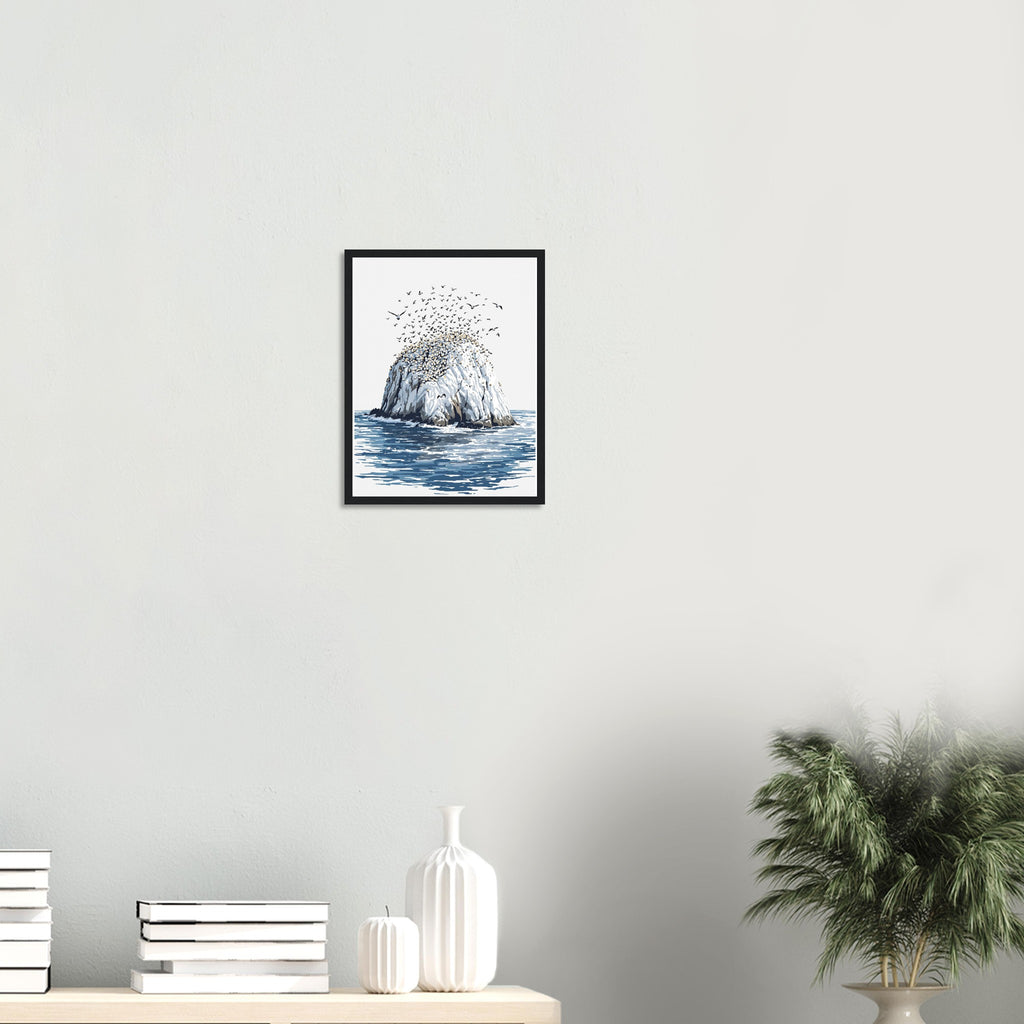 Gannet Colony Bass Rock Print Material — detail view | Wild Thread Co