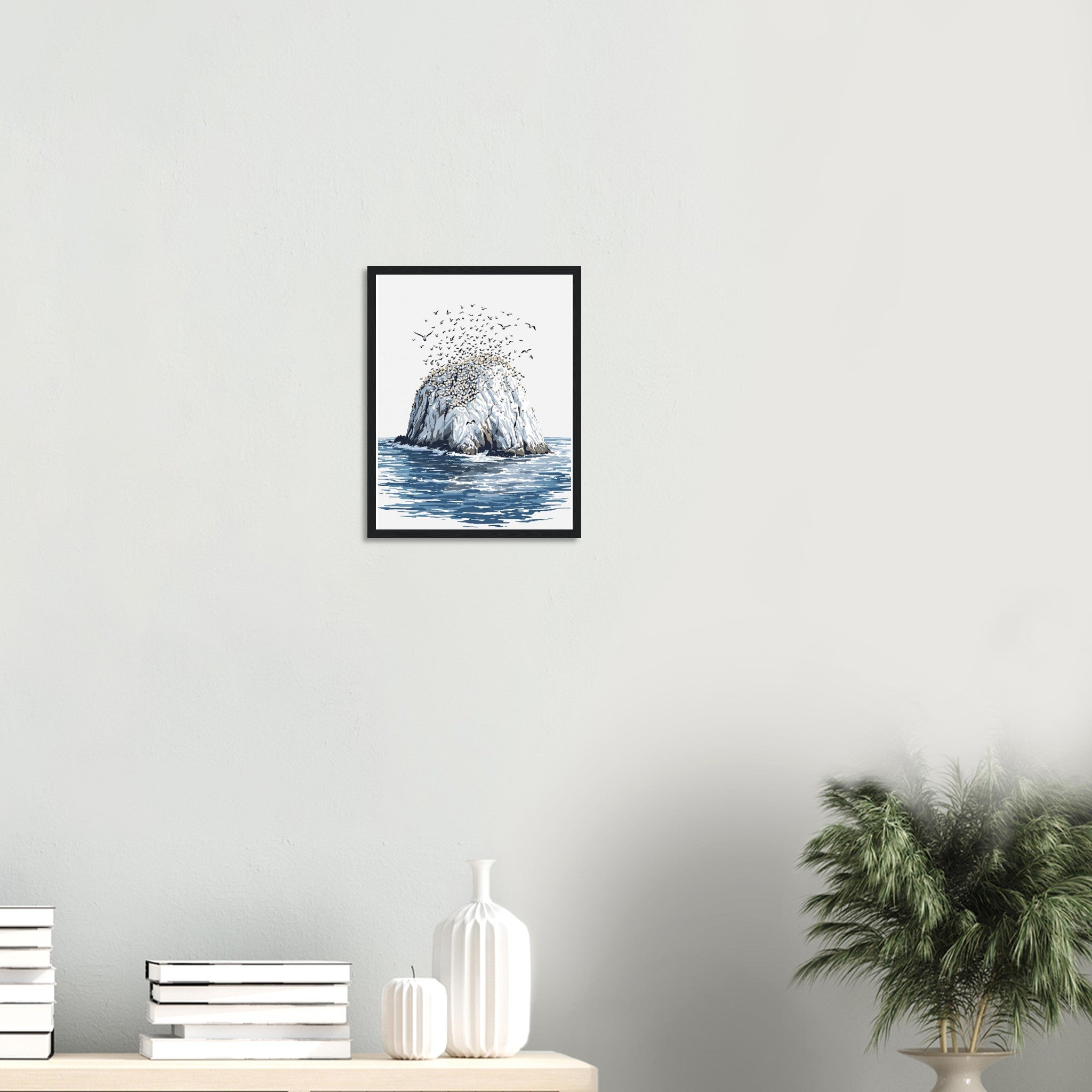 Gannet Colony Bass Rock Print Material — detail view | Wild Thread Co