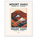 Mount Haku Vintage Travel Poster Framed Art Print — detail view | Wild Thread Co