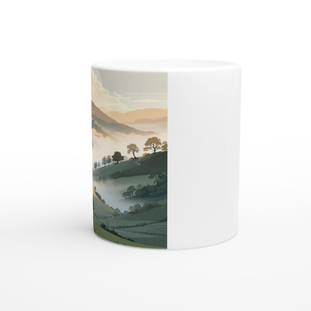 Morning Mist Valley Farm Mug — detail view | Wild Thread Co