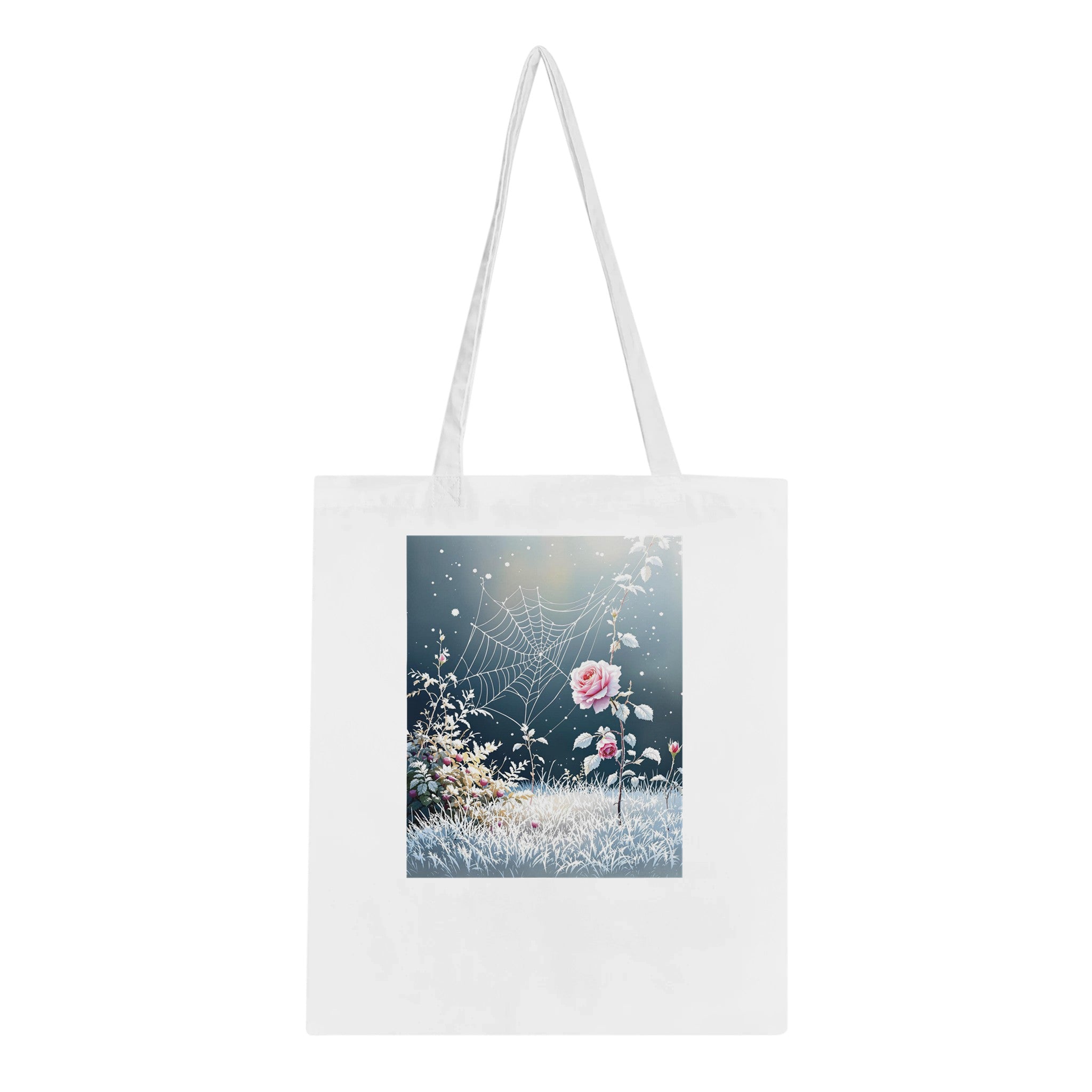 First Frost Garden Morning Rose Tote Bag Cotton Shopper UK — Tote Bag | Wild Thread Co UK