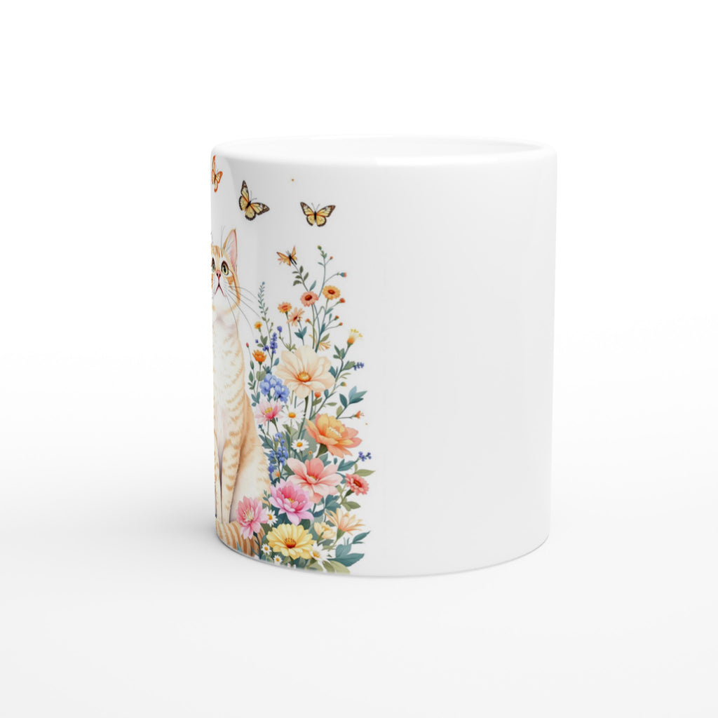 Cat In Flowers Mug Coffee Tea Ceramic 11oz — Mug | Wild Thread Co