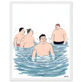 Cold Water Swim Group January Framed Print Wall Art Ready to Hang UK UK Gift Framed Art Print — detail view | Wild Thread Co