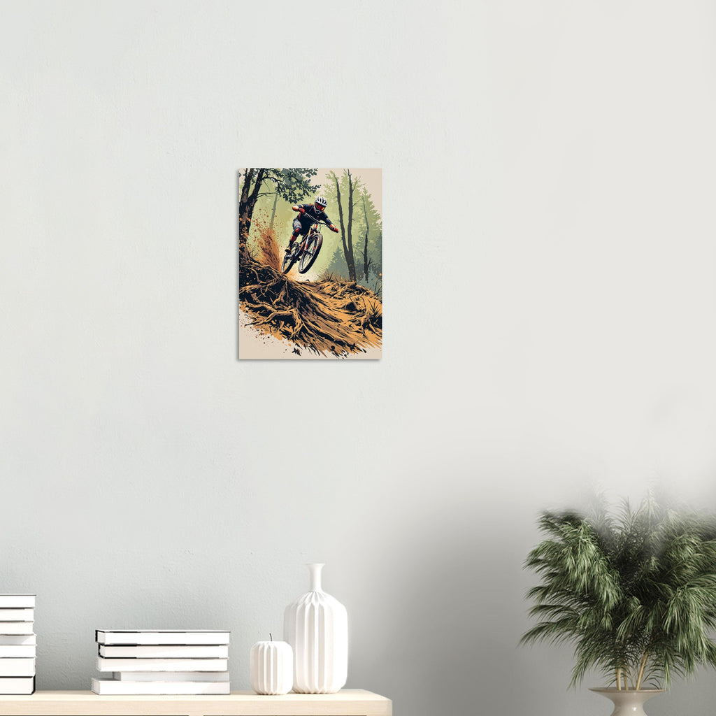 Mountain Bike Trail Descent MTB Gift Art Print Art Print — detail view | Wild Thread Co