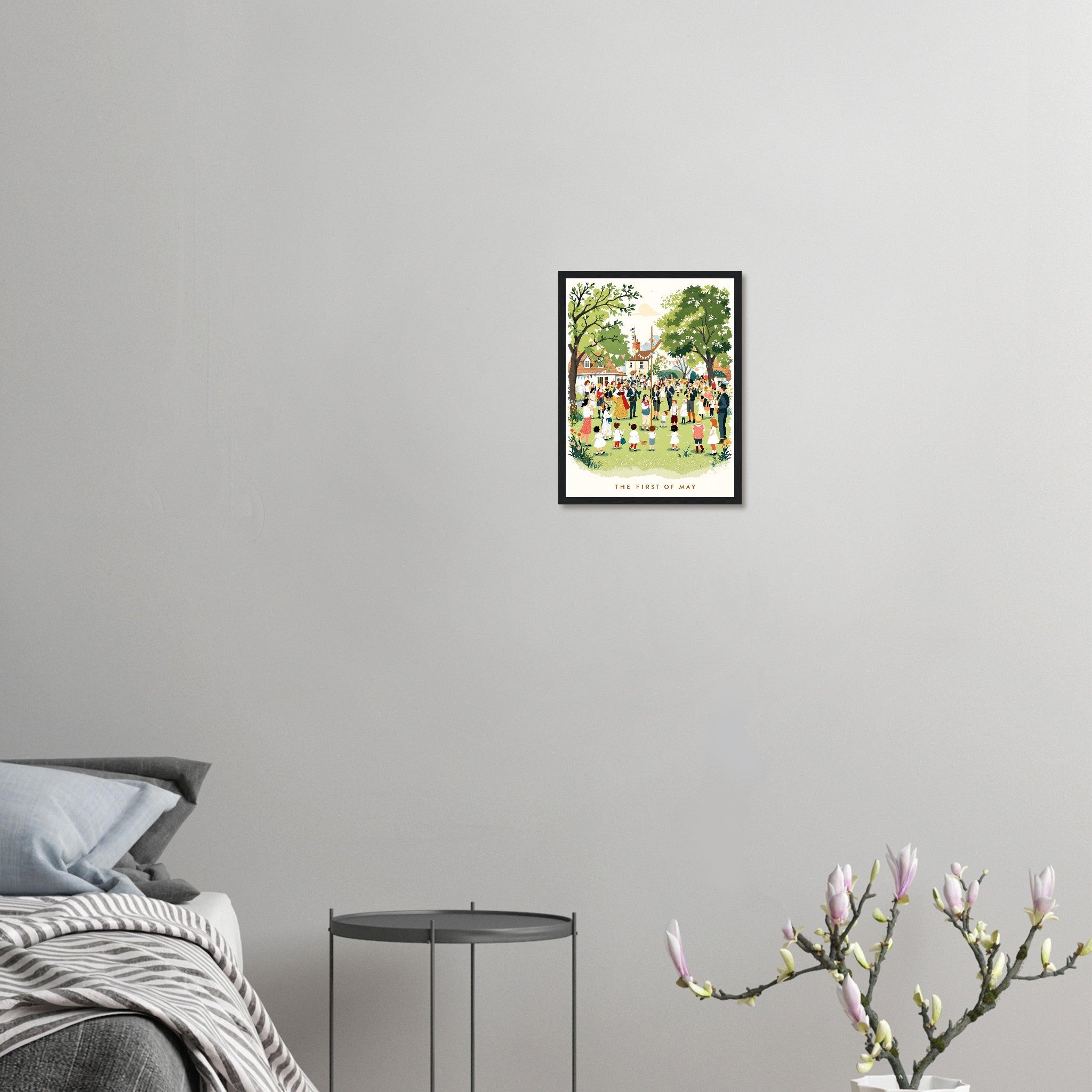 May Day Maypole Folk Tradition Framed Art Print — detail view | Wild Thread Co