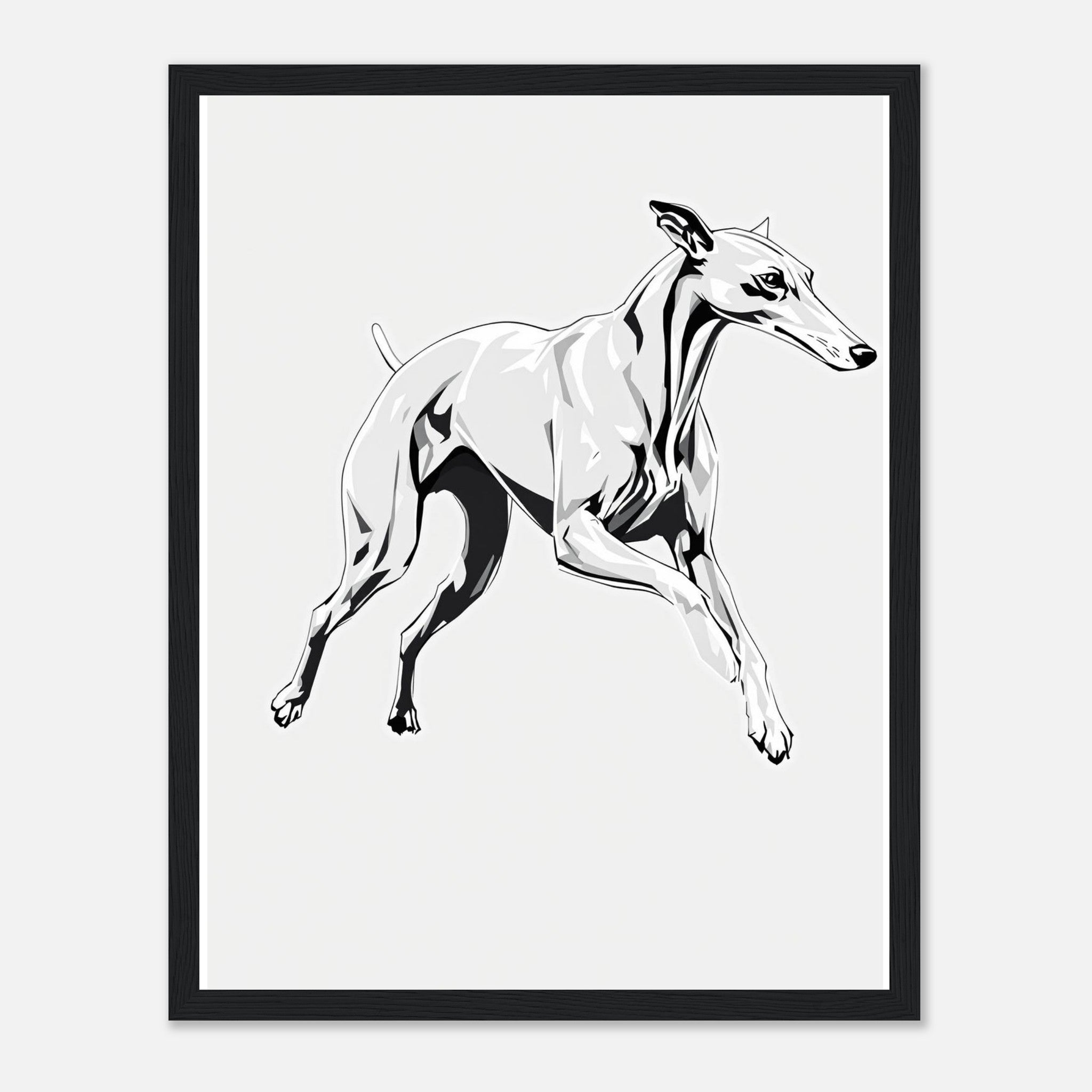 Whippet Grace Framed Art Print — detail view | Wild Thread Co