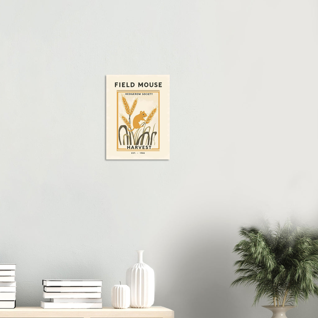 Field Mouse Vintage Travel Poster Art Print — detail view | Wild Thread Co