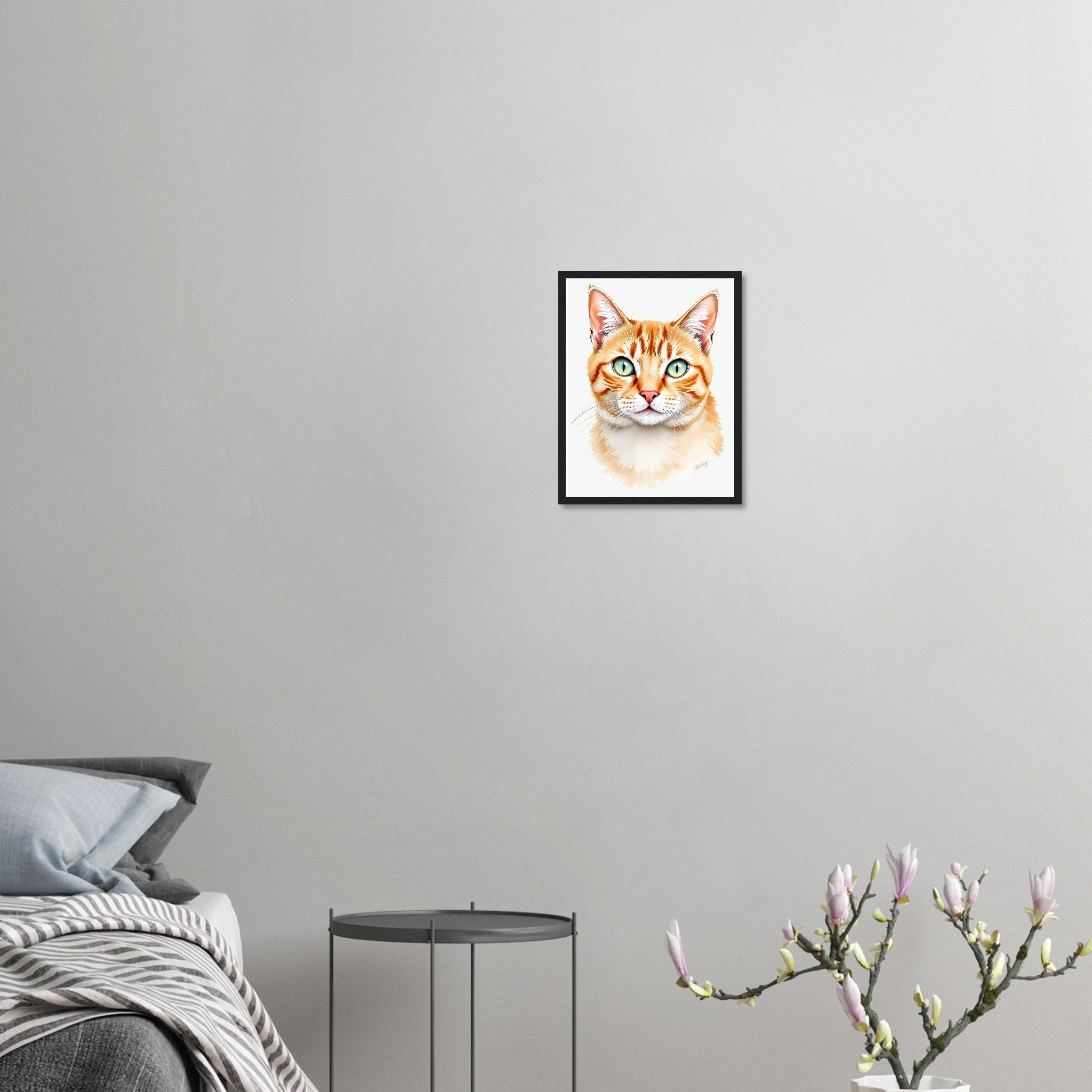 Ginger Tabby Portrait Framed Print Wall Art Ready to Hang UK — Framed Art Print | Wild Thread Co