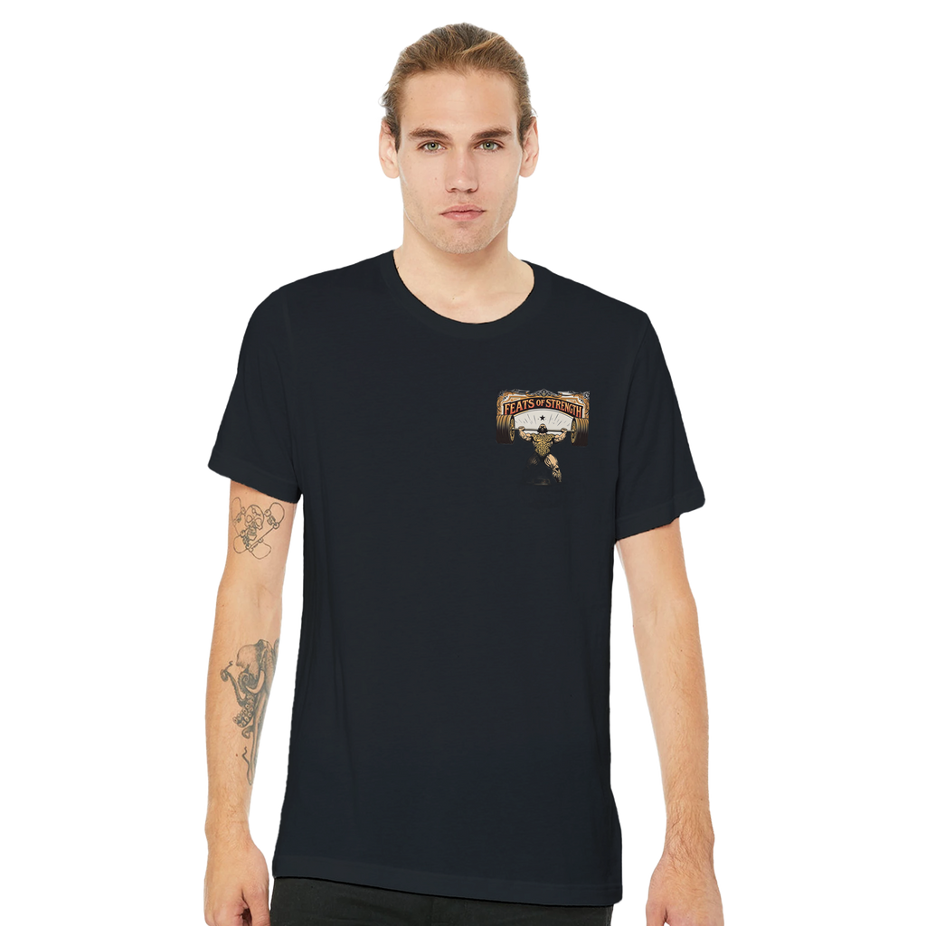 Retro Weightlifting Strongman T-Shirt — detail view | Wild Thread Co