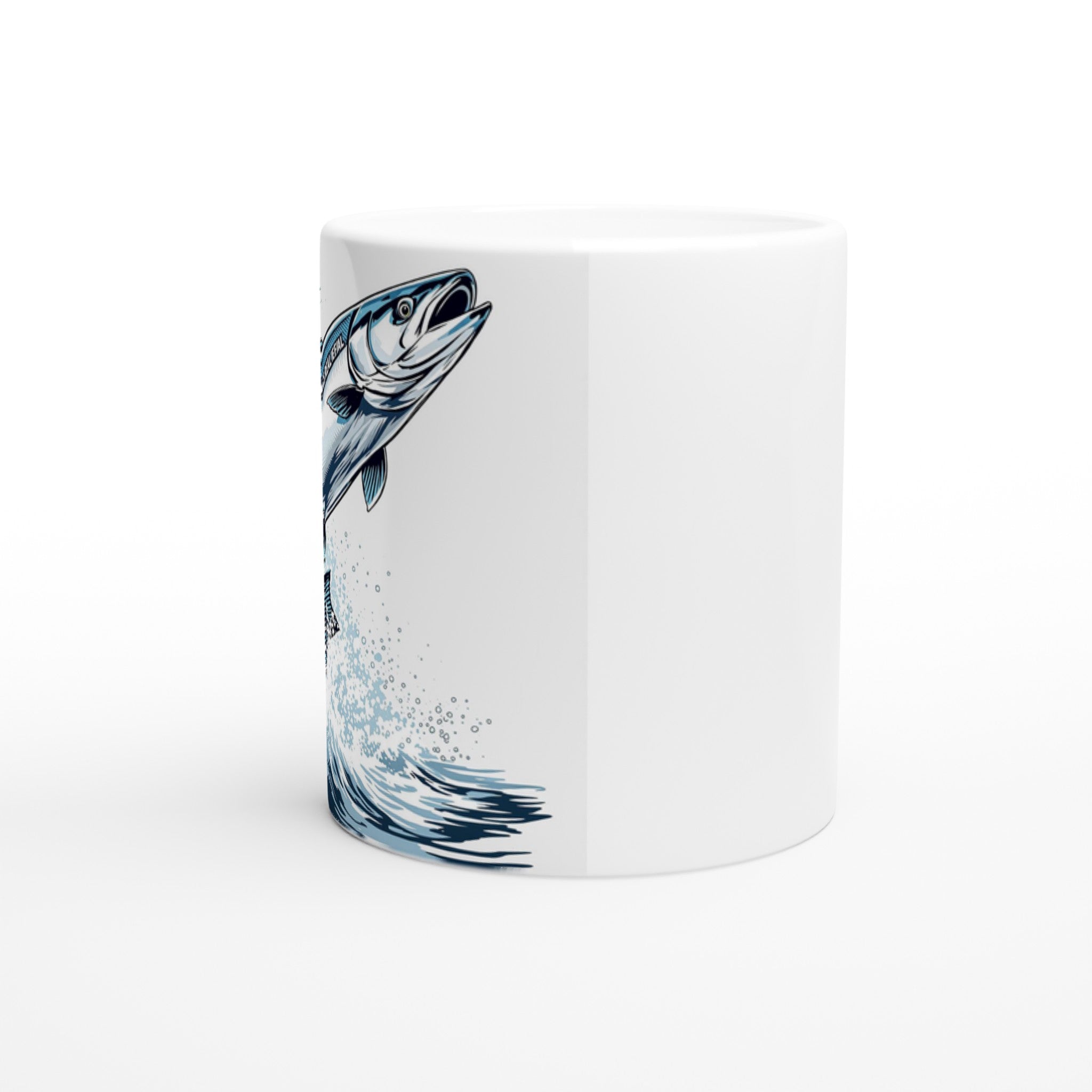 Salmon Leaping Waterfall Determination Mug — detail view | Wild Thread Co