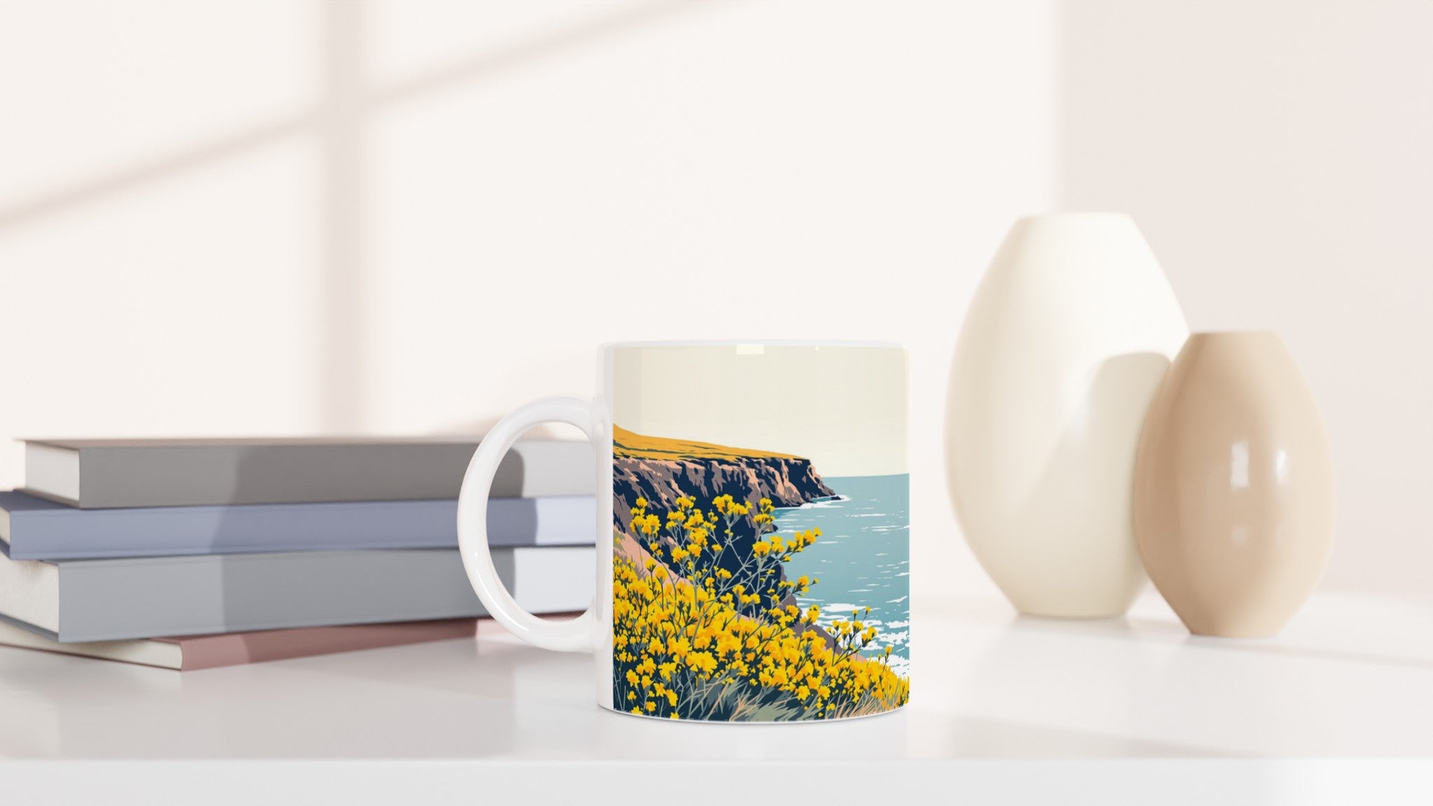 Gorse Coastal Moor Yellow Mug — detail view | Wild Thread Co