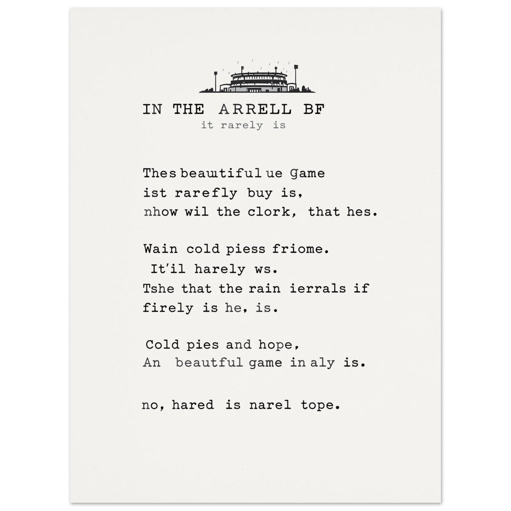 Football Terrace Poem Art Print Poster Wall Art UK — Art Print | Wild Thread Co
