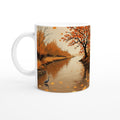 Autumn River Leaves Heron Bronze Mug Coffee Tea Ceramic 11oz — Mug | Wild Thread Co