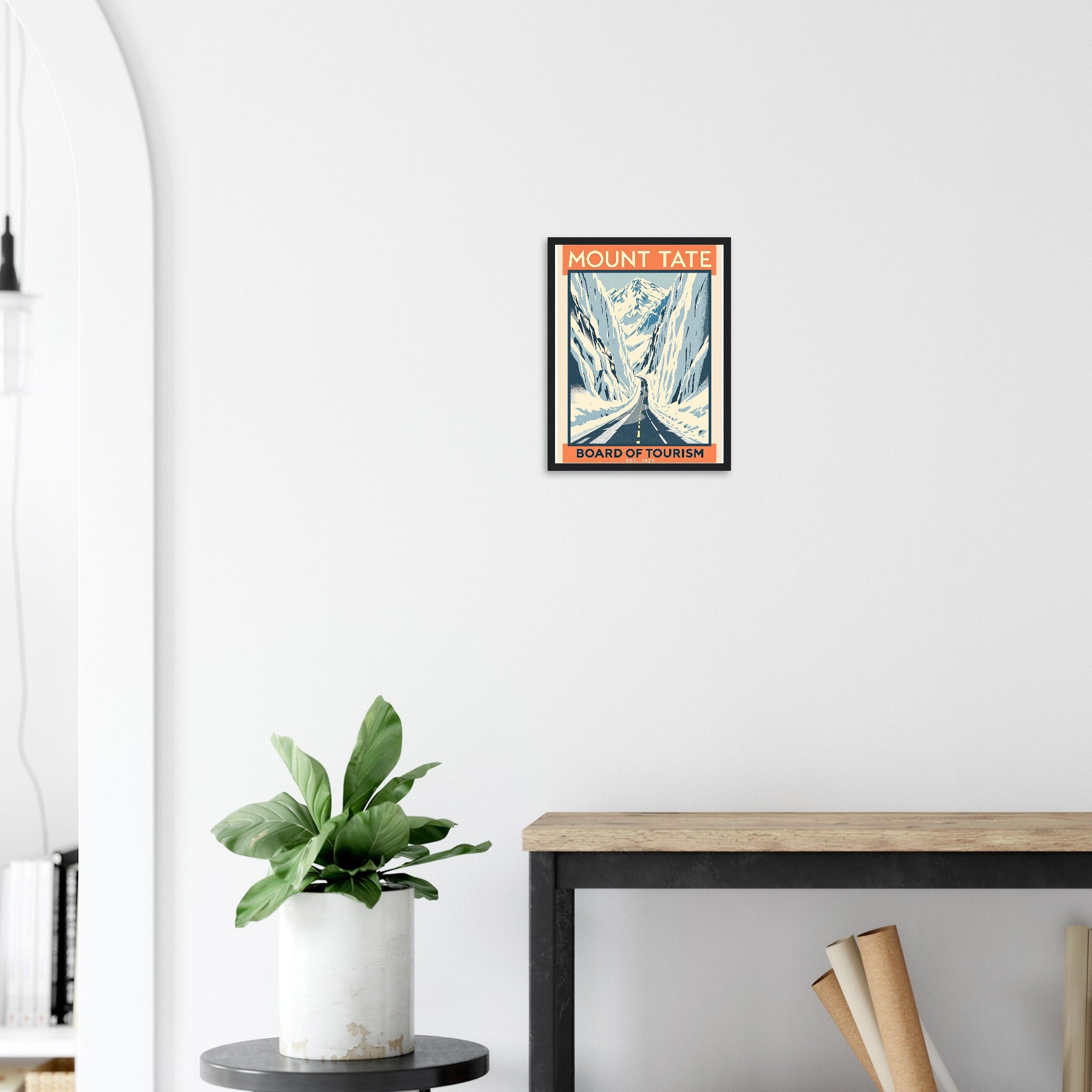 Mount Tate Vintage Travel Poster Framed Art Print — detail view | Wild Thread Co